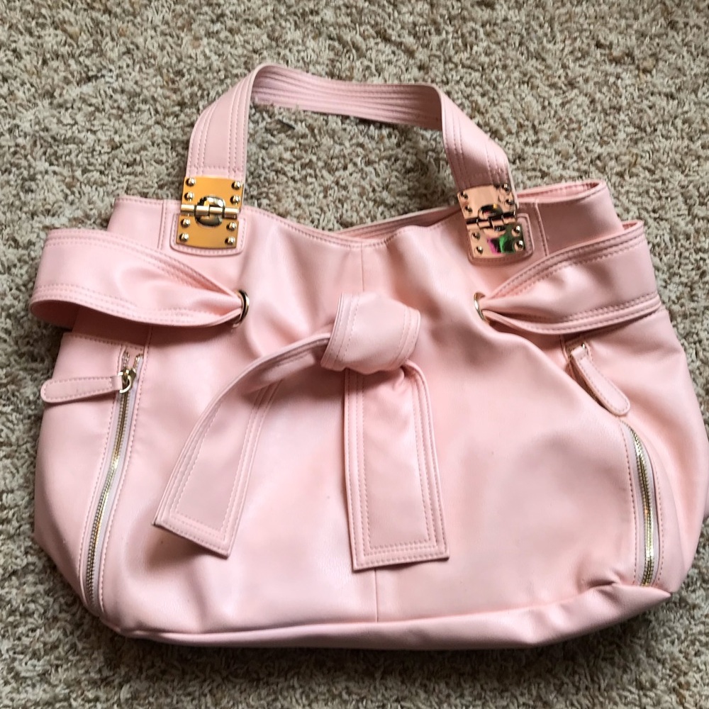 Blush pink over the shoulder tote